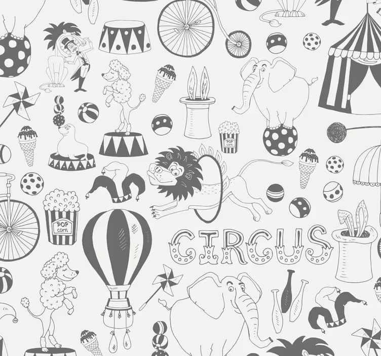 Tapete Kinderzimmer Zirkus nordische farbtapete - TenStickers