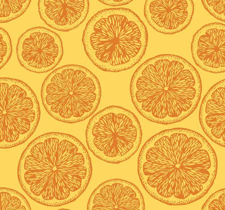 Tapete orange mit zitrusfruchtmuster - TenStickers