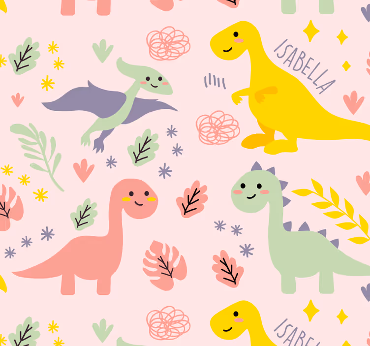 Tapete Baby verspieltes dinosaurier-thema - TenStickers
