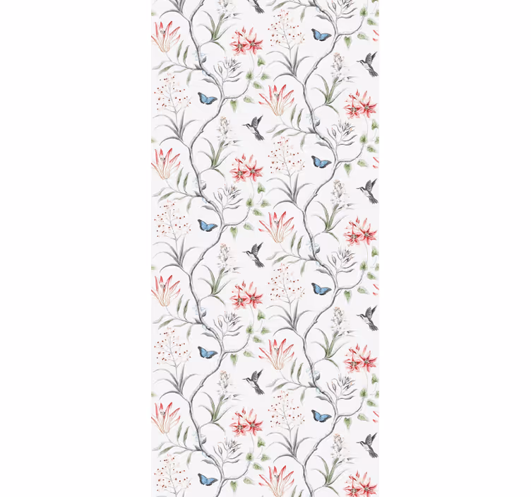 Tapete florale Ornamente florales vogelmuster - TenStickers