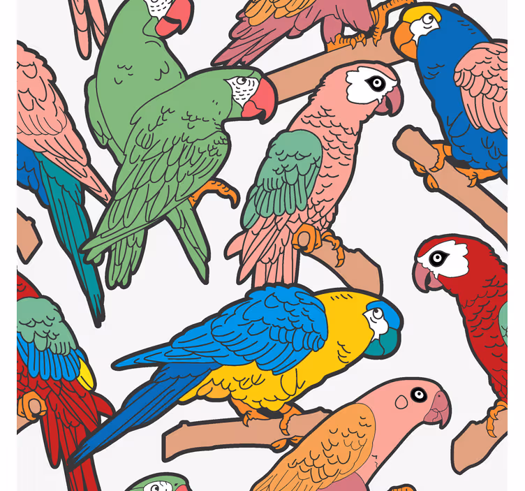 Tapete Papagei papageien-ensemble - TenStickers