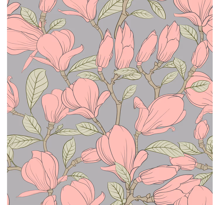 Blumentapete blumen-magnolien - TenStickers