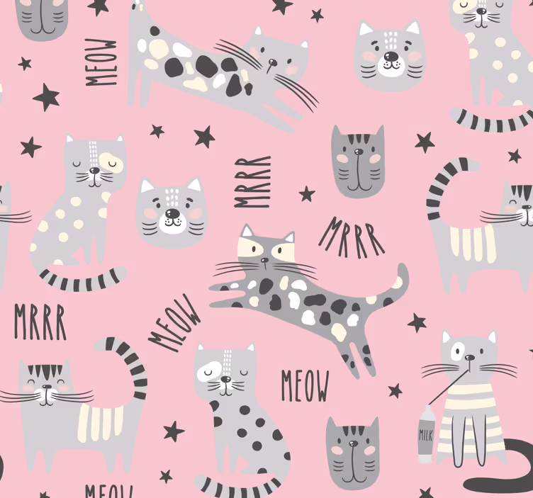 Katzen Tapete katzenspielzeit - TenStickers