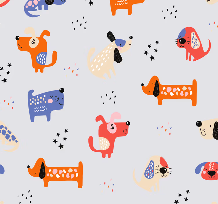 Tapete Hunde verspieltes hundemotiv - TenStickers