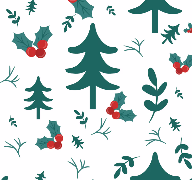Weihnachtstapete festliches baummuster - TenStickers