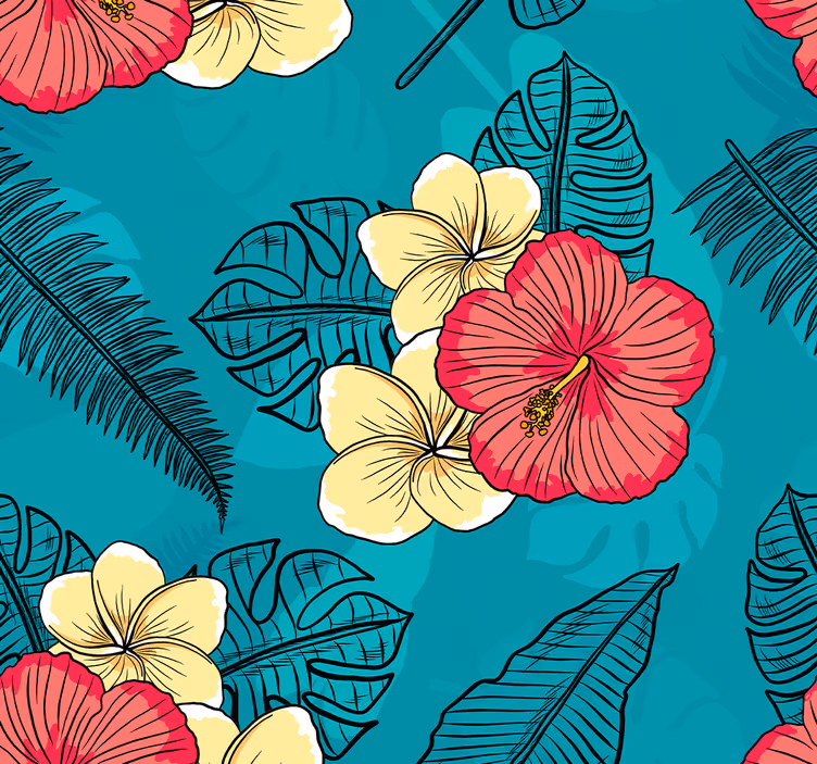 Blumentapete Hawaii blumen - TenStickers
