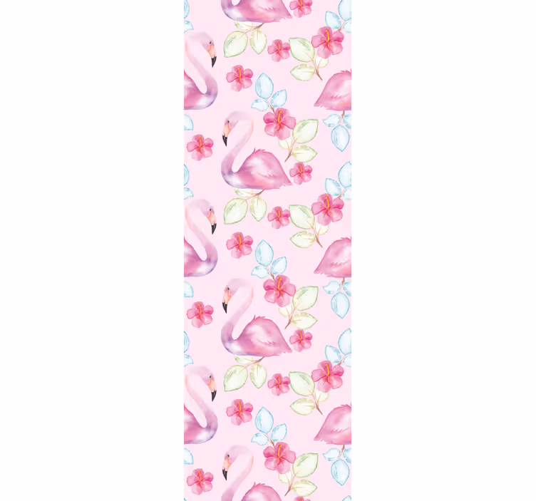 Tapete Tiere blumenflamingos - TenStickers