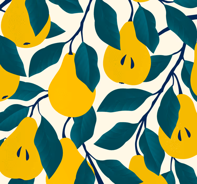 Farbenfrohe Birnen Tapete - TenStickers