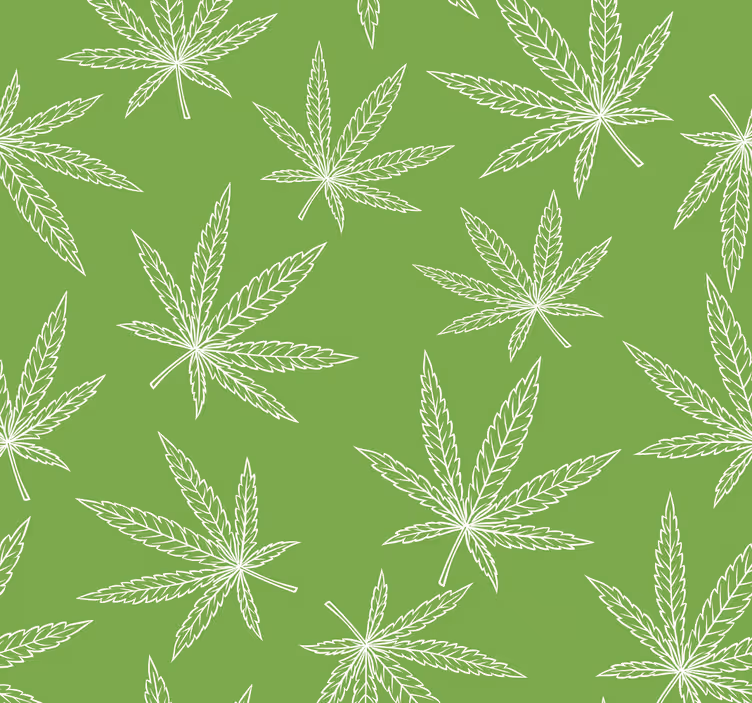 Moderne Tapete Cannabis-muster - TenStickers