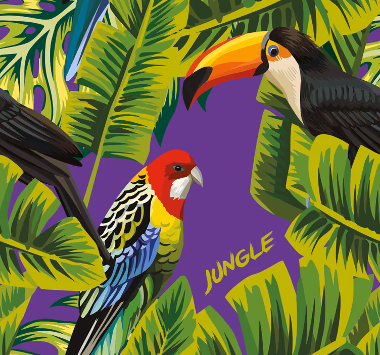 Tapete Papagei tropisches vogelparadies - TenStickers
