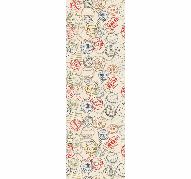 Tapete Stadt reise-stempel-collage - TenStickers