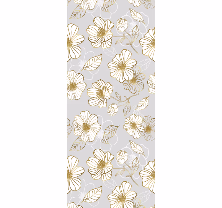 Blumentapete Goldenes und weißes mehl - TenStickers