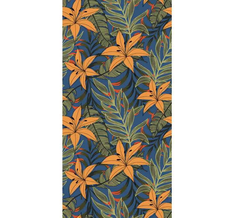 Blumentapete tropisches blumenmuster - TenStickers