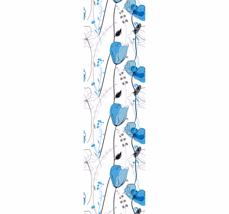 Blumentapete blaue florale eleganz - TenStickers