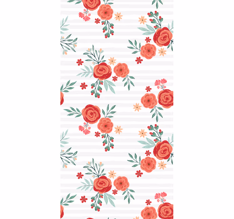 Blumentapete florales streifenmuster - TenStickers