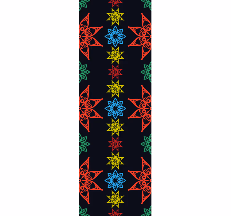 Pflanzen Tapete Mandala blumenfarben - TenStickers