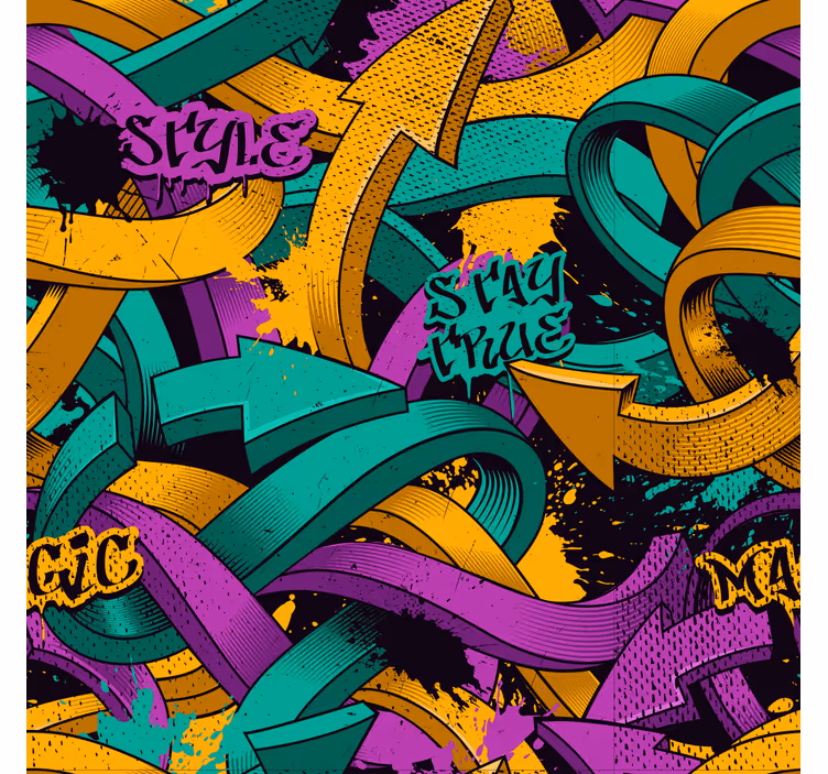 Kunst Tapete graffiti-bänder - TenStickers