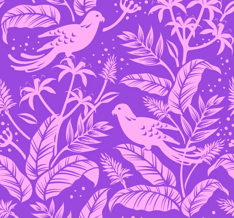 Lila Vögel Tiertapete - TenStickers