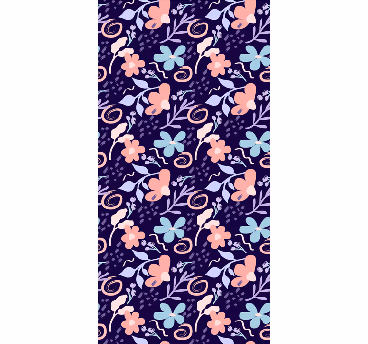 Blumentapete lila blumenmuster - TenStickers