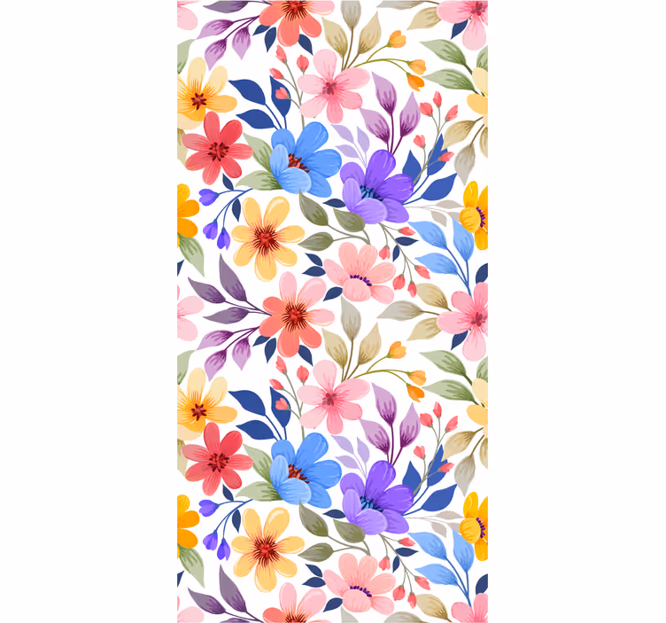 Pflanzen Tapete Blühendes buntes blumenmuster - TenStickers