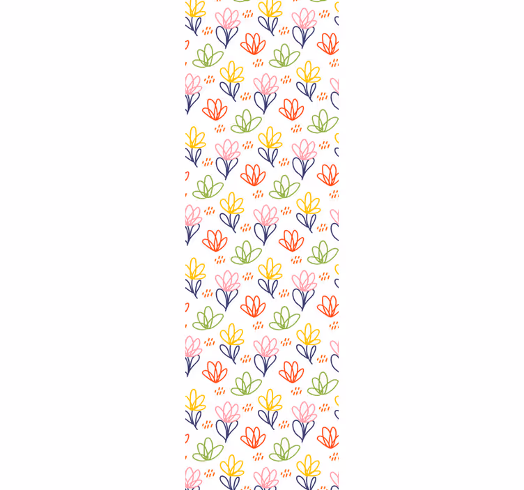 Blumentapete blumen-kritzelmuster - TenStickers