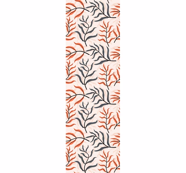 Tapete Natur Orange und graue blätter - TenStickers