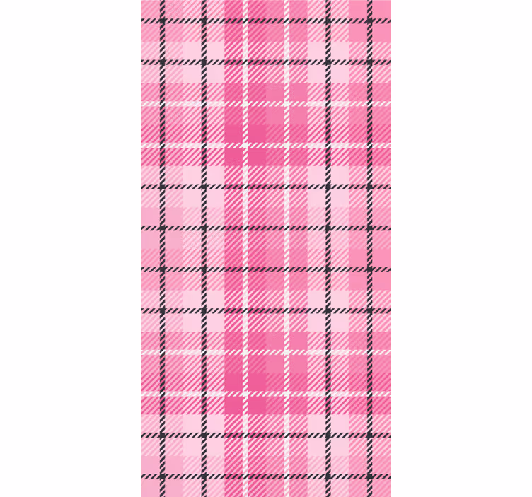 klassische Tapete Rosa und schwarzes tartan - TenStickers