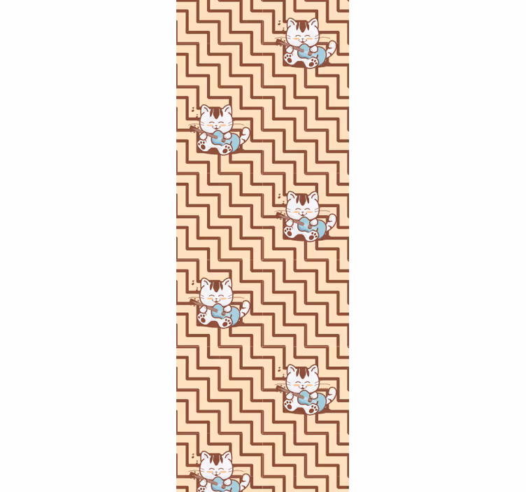 Katzen Tapete geometrisches katzenmotiv - TenStickers