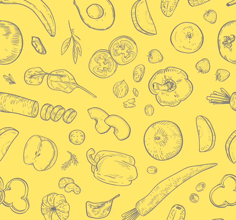 Tapete Küche fruchtbare skizzen - TenStickers