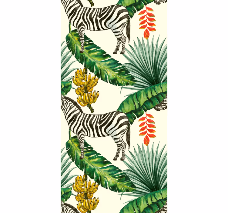 Tiere Tapete tropischer zebradruck - TenStickers