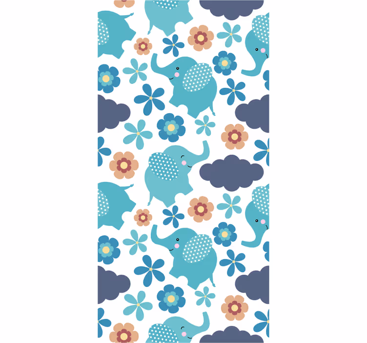 Elefanten Tapete elefanten-blumenspiel - TenStickers