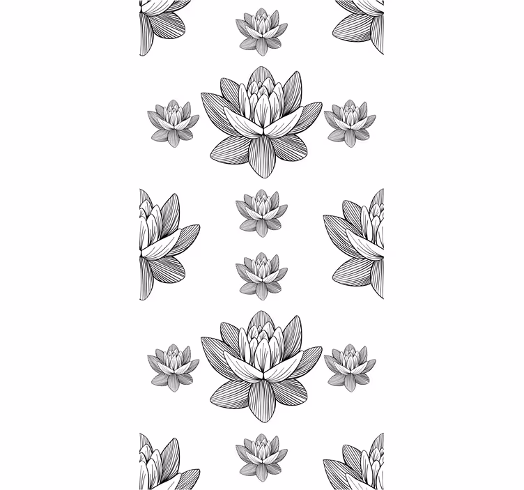 Blumentapete im lotusblütenmuster - TenStickers