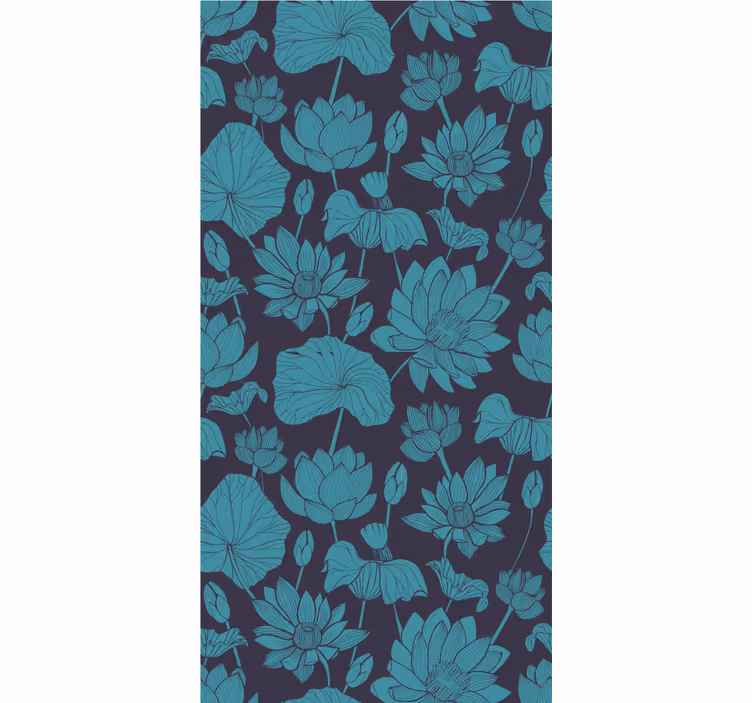 Blumentapete im botanischen lotusmuster - TenStickers