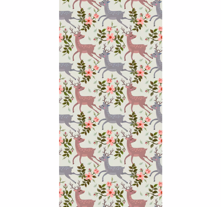 Tier Tapete Floraler hirsch - TenStickers