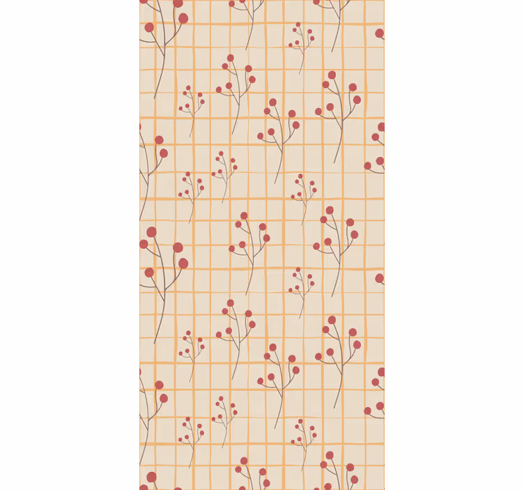 Blumentapete beerenzweigmuster - TenStickers