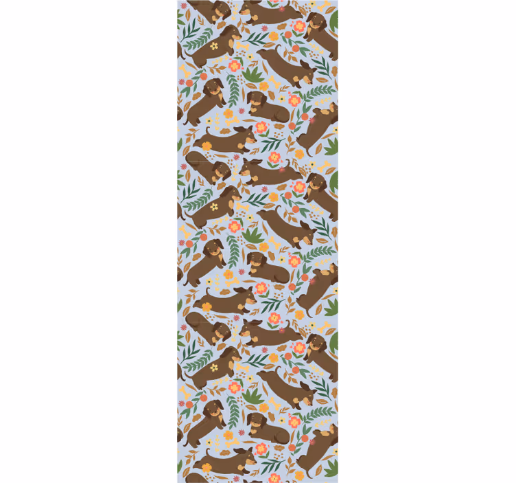 Tapete Hunde elefanten-blumenmuster - TenStickers