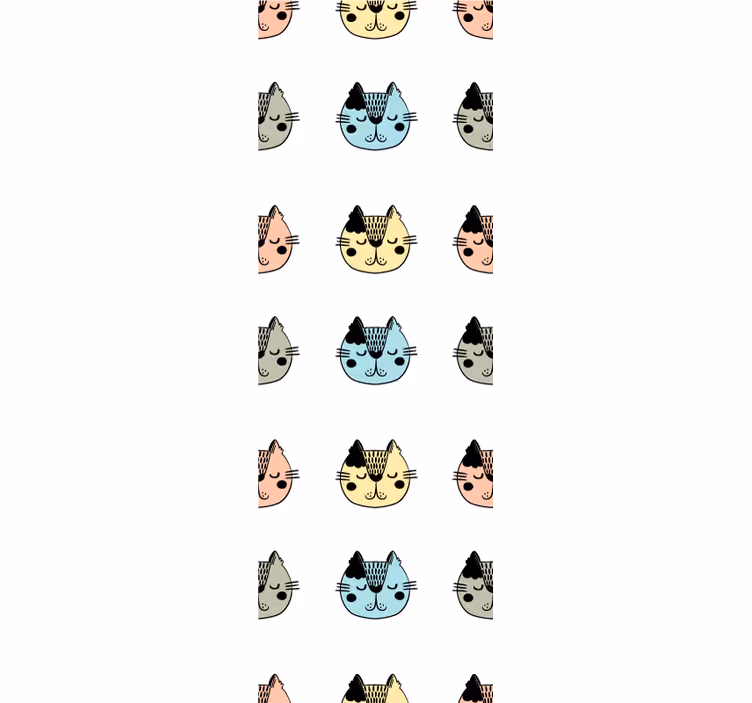 Katzen Tapete cartoon-katzengesichter - TenStickers