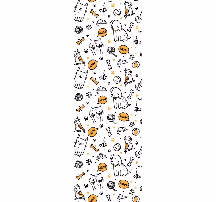 Tiere Tapete haustier-kritzelkunst - TenStickers