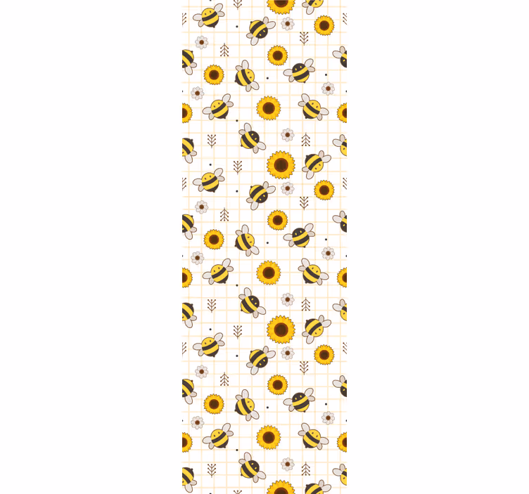 Tapete Tiere bienen sonnenblumen muster - TenStickers