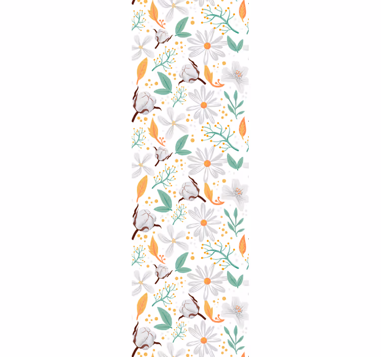 Blumentapete botanische baumwollblüten - TenStickers