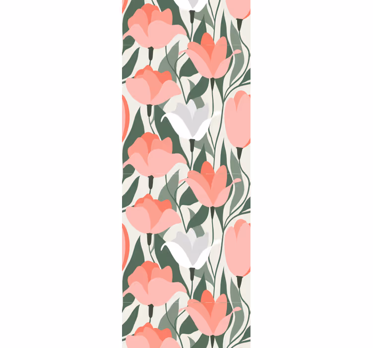 Blumentapete botanisches tulpenmuster - TenStickers