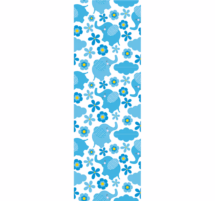 Tapete Baby elefantenblumenmuster - TenStickers