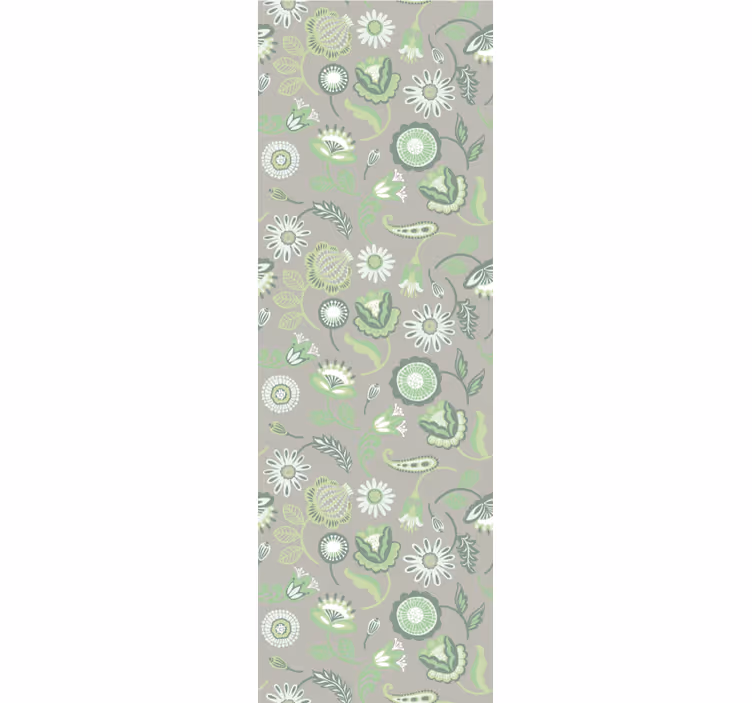 Tapete florale Ornamente blumengrün-motiv - TenStickers