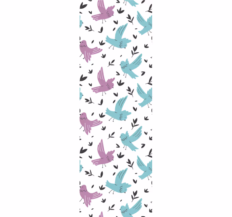 Tapete Tiere pastellfarbenes vogelmuster - TenStickers