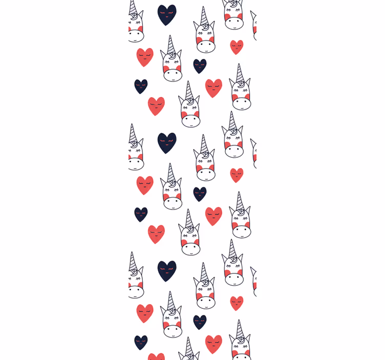 Kunst Tapete einhorn herz muster - TenStickers