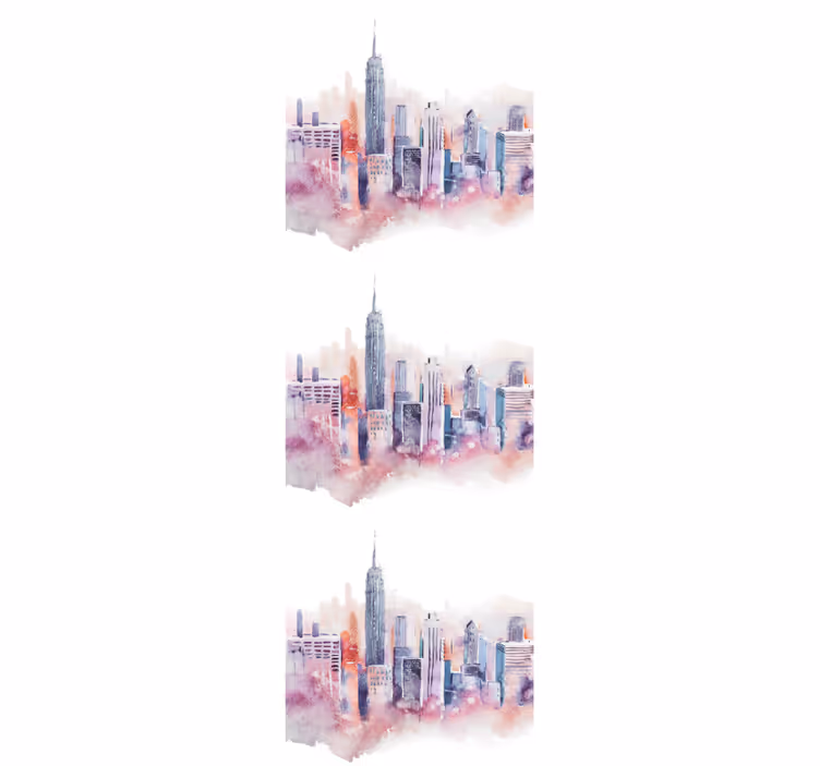 Tapete Stadt urbanes aquarell - TenStickers