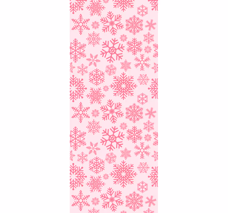 Weihnachtstapete rosa schneeflockenmuster - TenStickers