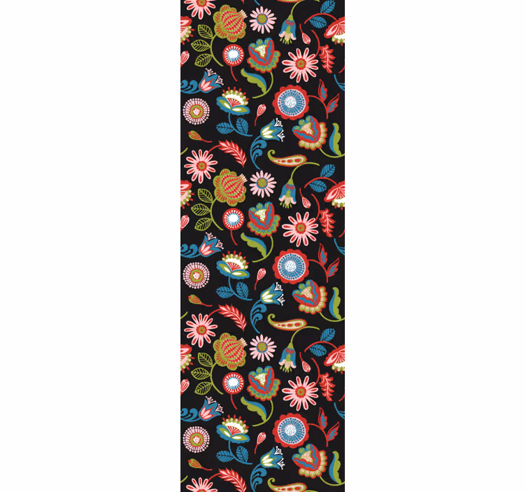 Tapete florale Ornamente volkstümliches blumenmotiv - TenStickers