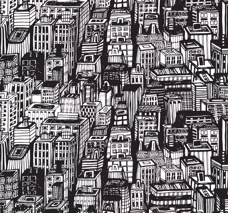 Tapete Stadt urbanes skizzenchaos - TenStickers