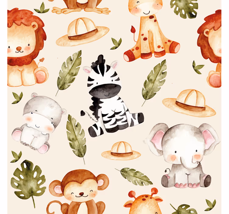 Tapete Tiere safari-tierfreunde - TenStickers